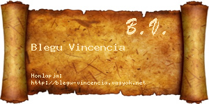 Blegu Vincencia névjegykártya